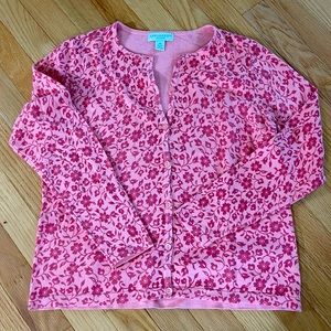 100% Cotton Appleseeds Pink Floral Cardigan